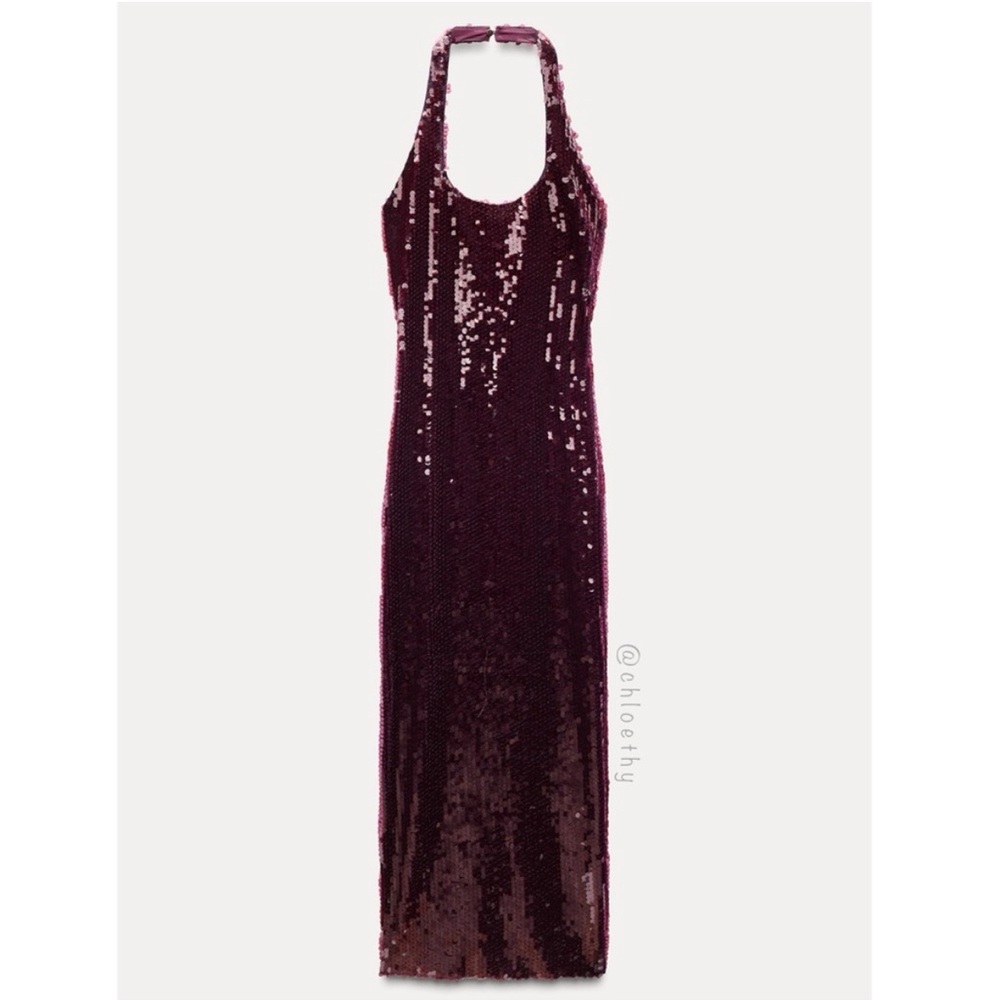 Sequin Halter Dress